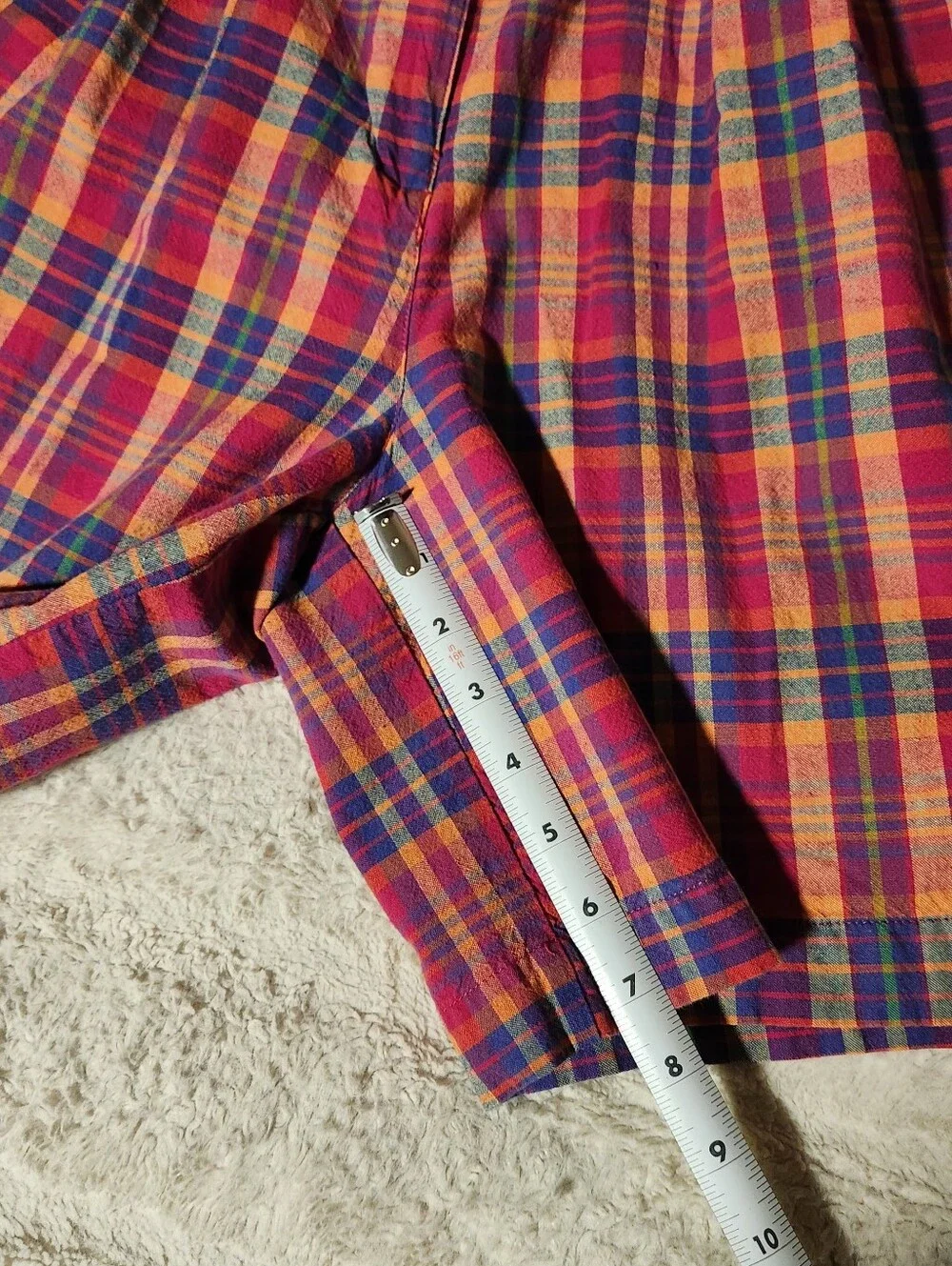 Vtg Karen Scott 90s Plaid Mom Shorts Size 12 Cotton High Waisted Pleated Madras
